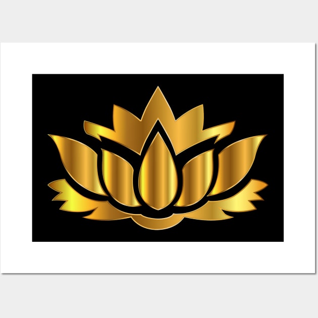 Gold Lotus Wall Art by imphavok